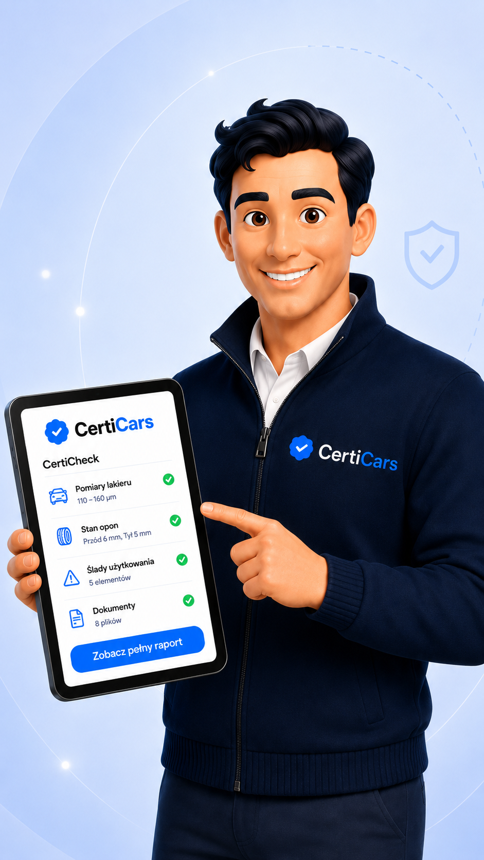 Konsultant CertiCars prezentujący podsumowanie CertiCheck